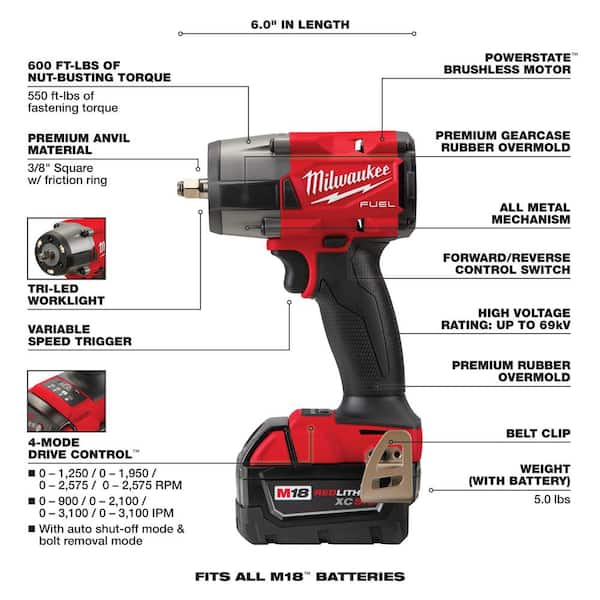 Milwaukee M18 FUEL GEN-2 18V Lithium-Ion Mid Torque Brushless