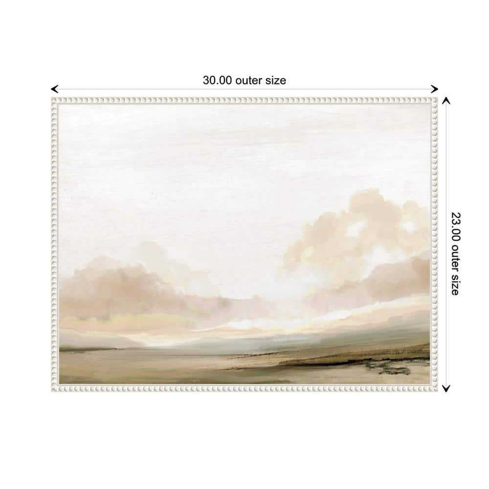 Southern Landscape Abstract Canvas Wall Art with White Beaded Frame
