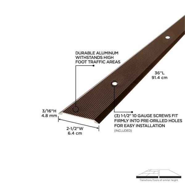 2-1/2"X 36" FOREST BROWN ALUMINUM SEAM BINDER W/SCREWS & ANCHORS