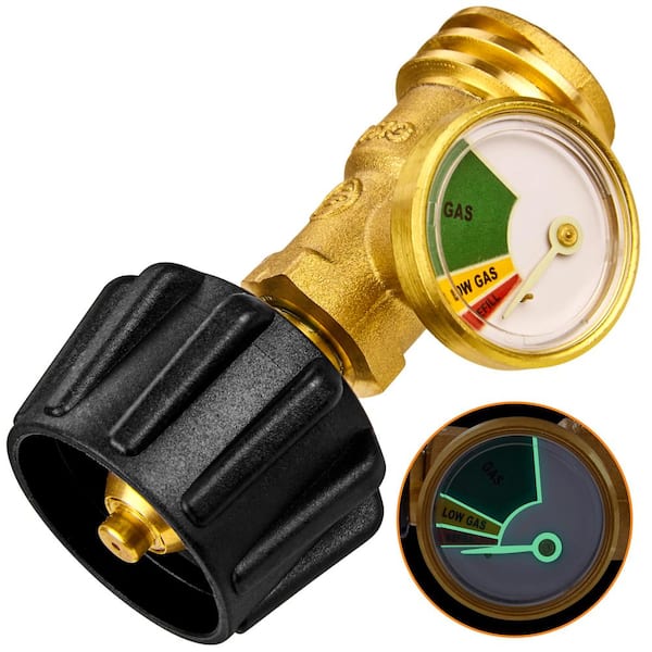 Flame King Propane Gas Meter Gauge Level Indicator with Glow-in-the-Dark Dial