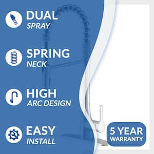 Classic Series Single-Handle Pull-Down Spring Neck Sprayer Kitchen Faucet in Brushed Nickel