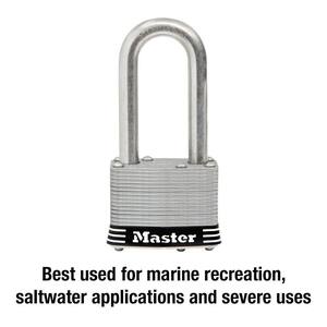 Stainless Steel Outdoor Padlock with Key, 1-3/4 in. Wide, 2 in. Shackle, 2 Pack