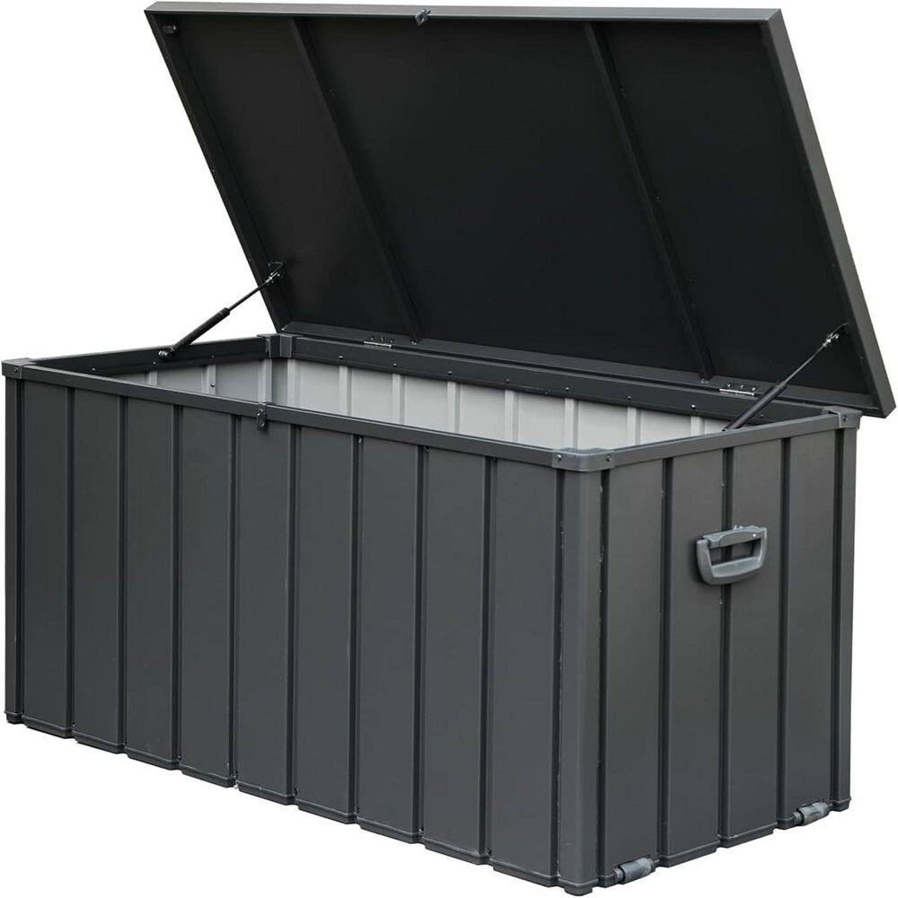 100 Gal. Steel Outdoor Storage Deck Box Waterproof arge Patio Storage Bin with Lockable Dark Gray price history on PriceWatchPro