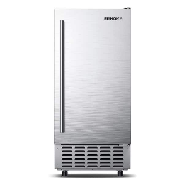 EUHOMY 15 in. 66lbs/24H Nugget Ice Maker in silver Stainless Steel, Bulit-in/Freestanding, Ice Full Alert and Auto-Cleaning