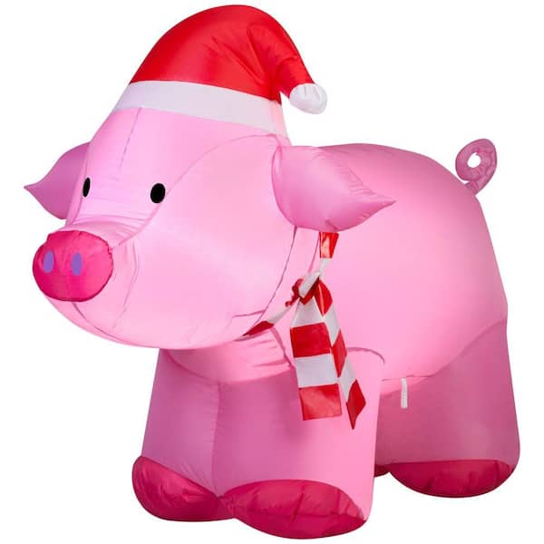 Home Accents Holiday 3 ft. Lighted Inflatable Outdoor Pig