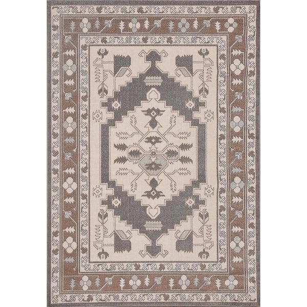 MSRUGS Kilim Collection Brown Capri 8 ft. x 10 ft. Polypropylene Area Rug