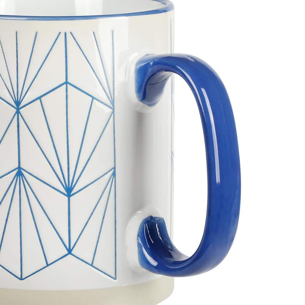 Parkmill Assorted Geometric Ceramic 17oz Coffee Mug Set
