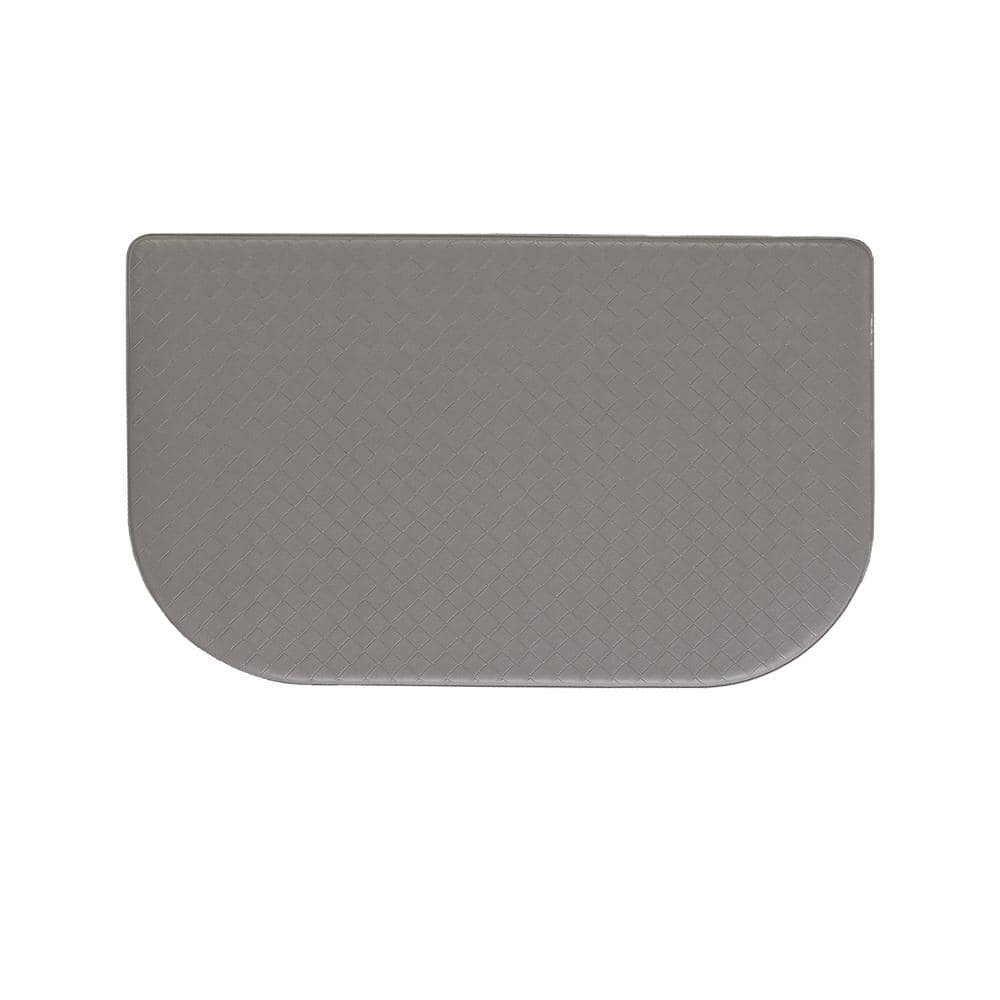 Chef Gear Gray 17.5 in. x 32 in. PVC Basketweave Half Circle Anti