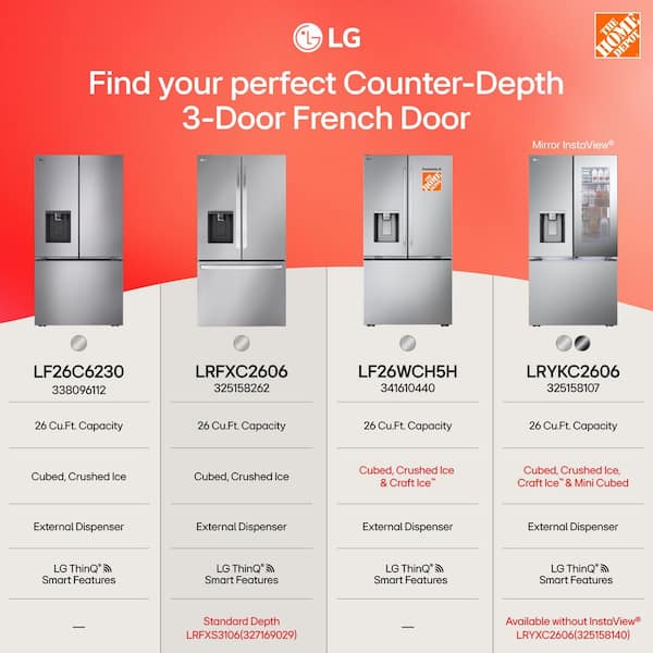 LG 26 cu. ft. Smart Counter-Depth MAX French Door Refrigerator