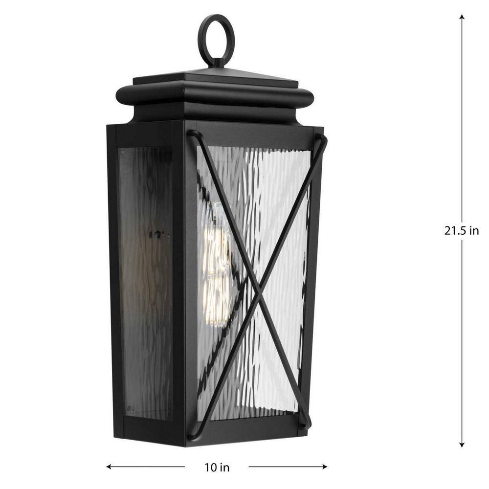 Wakeford Textured Black Steel Outdoor Wall Lantern