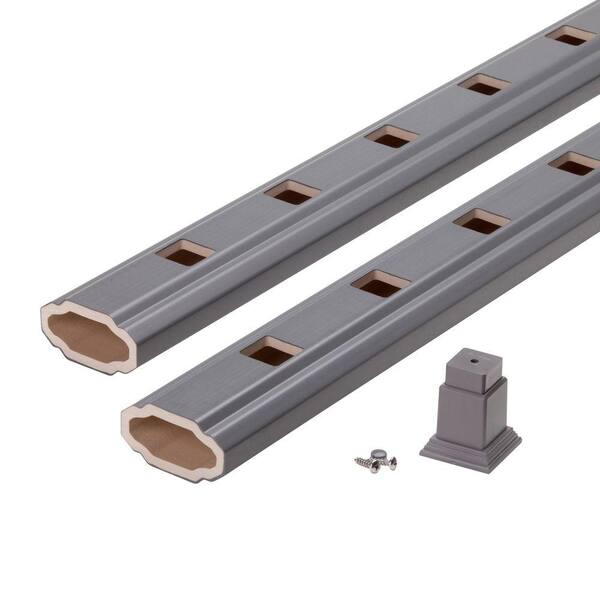 Marquee Railing 8 ft. Composite Shadow Grey Straight Rail Kit