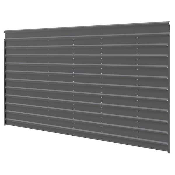 Arrow 29 ft. W x 9 ft. H Charcoal Galvanized Steel 1-Sided Carport Enclosure