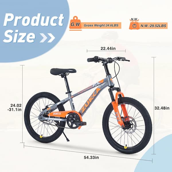 20 in. Boys and Girls Orange Mountain Bike for Age 7 10 Years FCBF12 624 The Home Depot