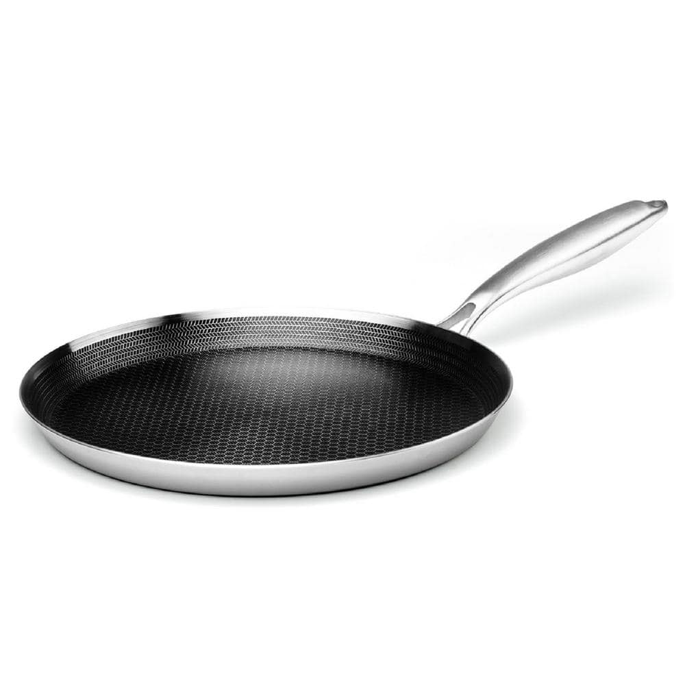 12 in. Stainless Steel Nonstick Eco-Friendly Honeycomb Coating Crepe Pan In