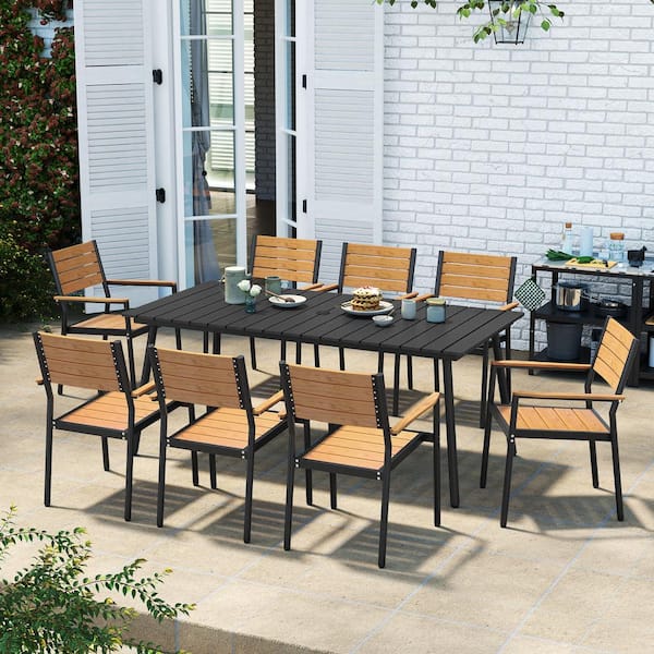 Pellebant 70.86 in. Black Rectangular Aluminum Outdoor Patio