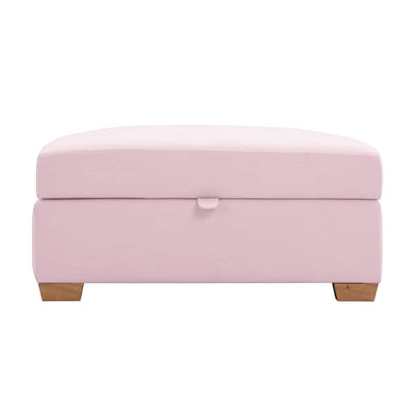 Rustic Manor Skylah Pink Ottoman Upholstered Linen