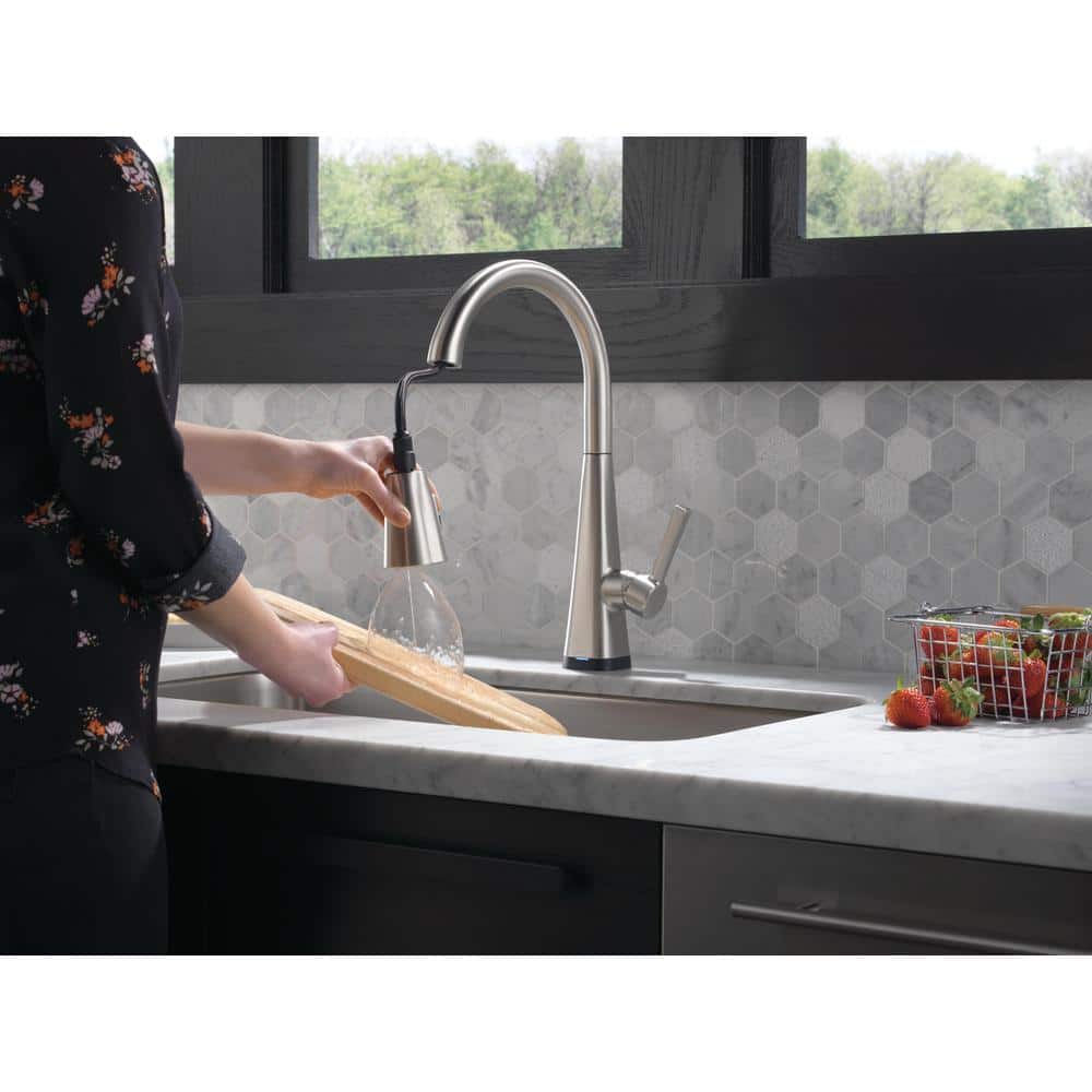 SpotShield Stainless Touch Control Kitchen Faucet with Pull-Down Sprayer