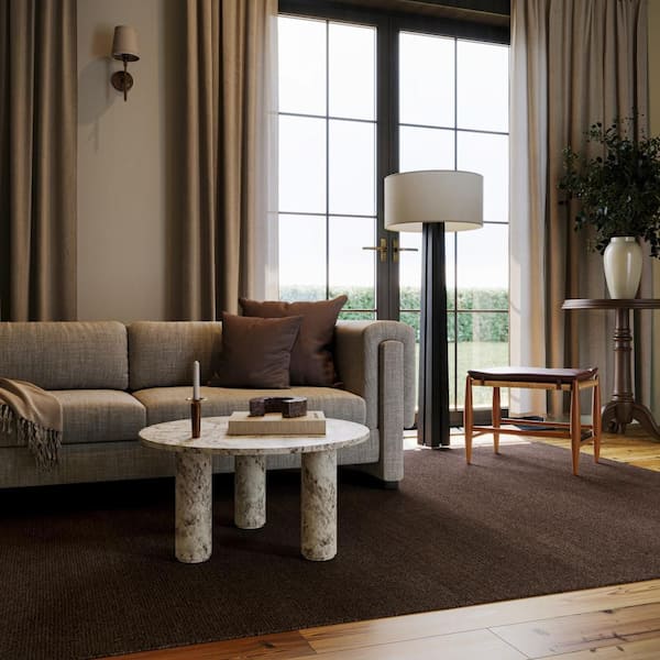 Nate Berkus x Rugs Hollis Solid Wool Cozy Dark Brown 4 ft. x 6 ft. Indoor Area Rug