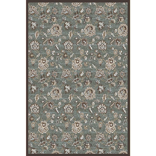 Pisa Light Green 8 ft. x 10 ft. Traditional Floral Area Rug
