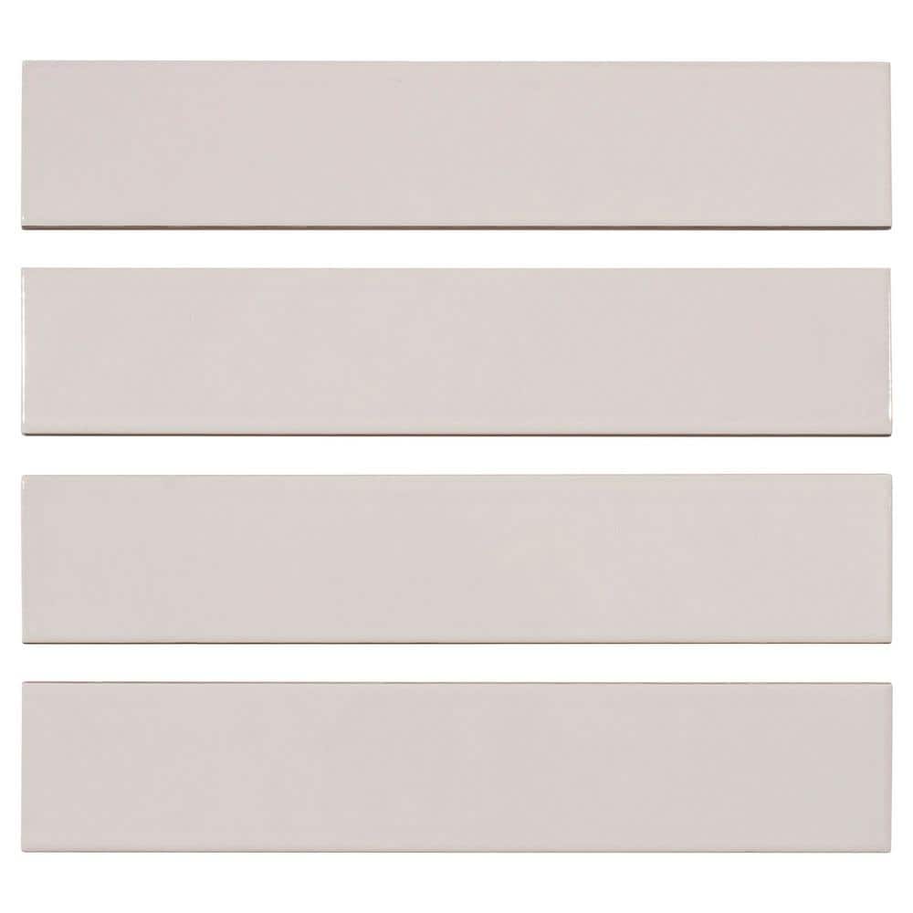 Concerto-Opus Verucci 2 in. x 10 in. Glossy Ceramic Beveled Subway Wall Til