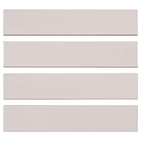 ANDOVA Concerto-Opus Verucci 2 in. x 10 in. Glossy Ceramic Beveled Subway Wall Tile Sample