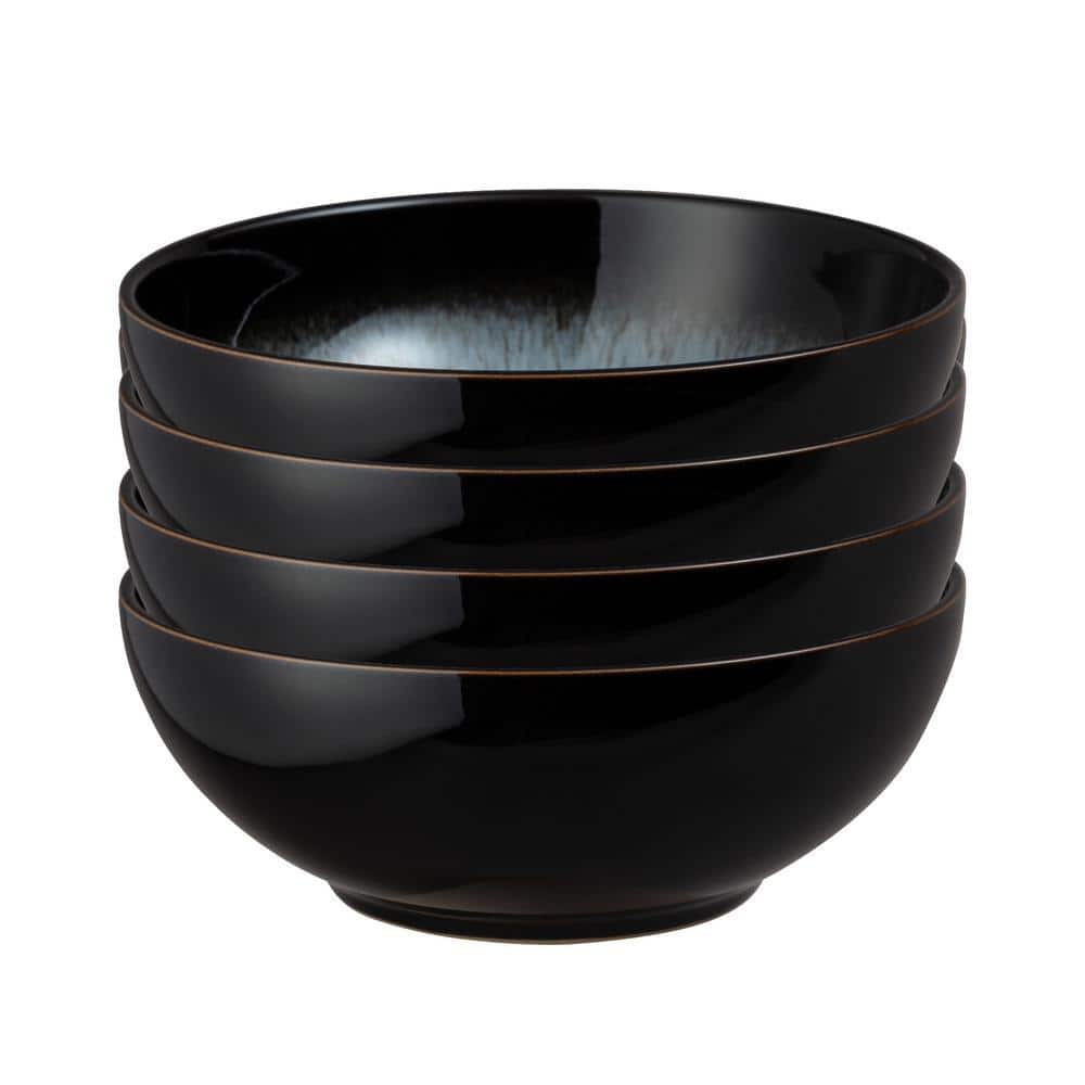 Denby Stoneware Halo Coupe 27.7 fl. oz. Multi-Colored Blue - Black