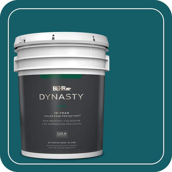 BEHR DYNASTY 5 gal. #S-H-530 Tropical Skies Semi-Gloss Exterior Stain-Blocking Paint & Primer
