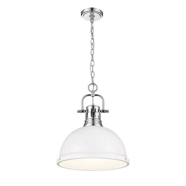 Golden Lighting Duncan 16.875 in. 1 Light Chrome Pendant Light