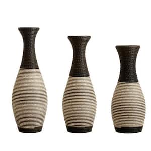 掛花3 CSC DECOR INC 21 in. 25 in. 28 in. Brown Plastic Cylinder