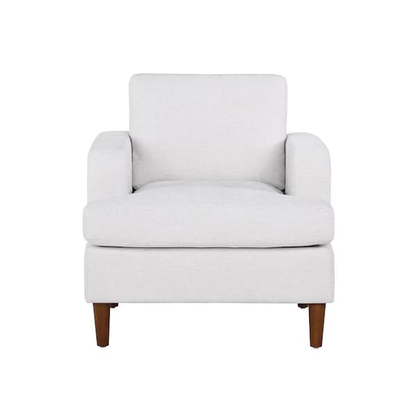 Serta Fayetteville Cream Polyester Arm Chair with Wood Legs