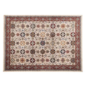 Earltown Ivory/Rust 5 ft.3 in. X 7 ft. 3 in. Oriental Polyester Area Rug