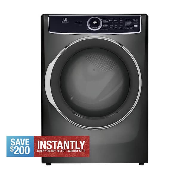 8 cu. ft. Titanium Front Load Perfect Steam Gas Dryer with LuxCare Dry and Instant Refresh