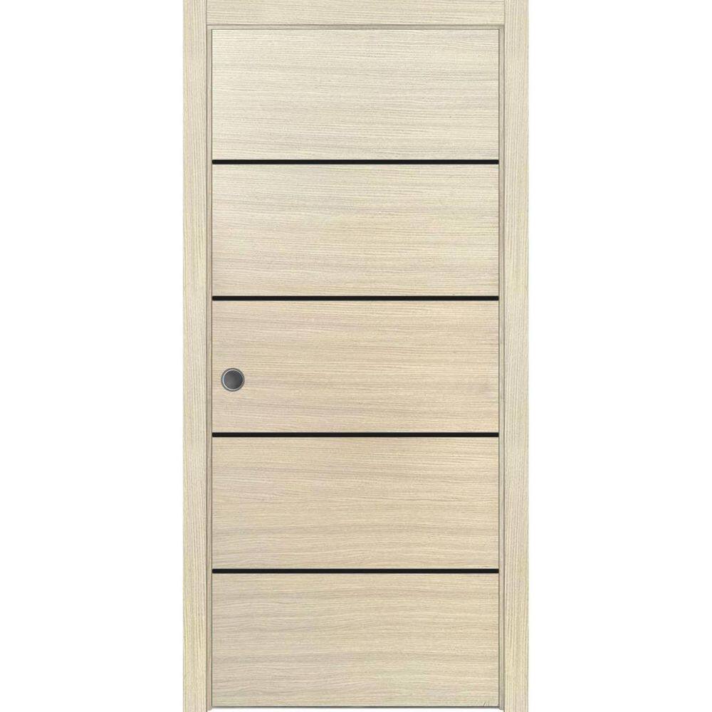 Assemble Required 30 in. x 96 in. 1-Panel Natural Veneer Finished Solid Wood with Honeycomb Sliding Door with Hardware price history on PriceWatchPro