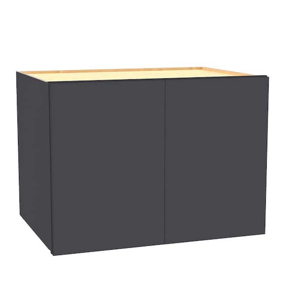 Hargrove 33 in. W x 12 in. D x 24 in. H Assembled Plywood Wall Bridge Kitchen Cabinet in Valiant Onyx with Soft Close