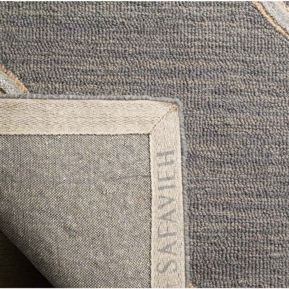 Slate & Beige Hand-Tufted Wool-Silk Blend Rectangular Rug