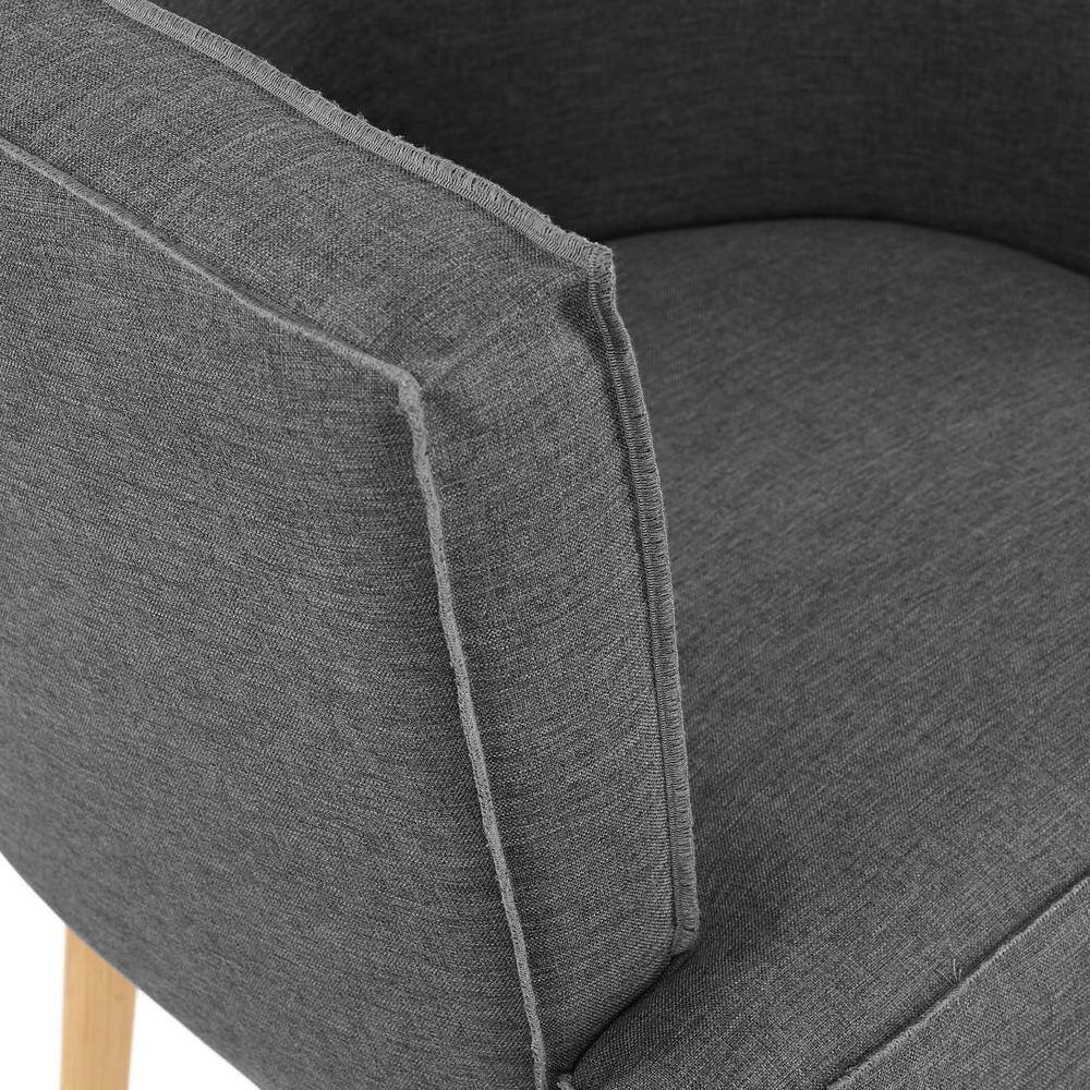 Ashwood Gray Barrel Back Accent Chair with Dense Foam Padding