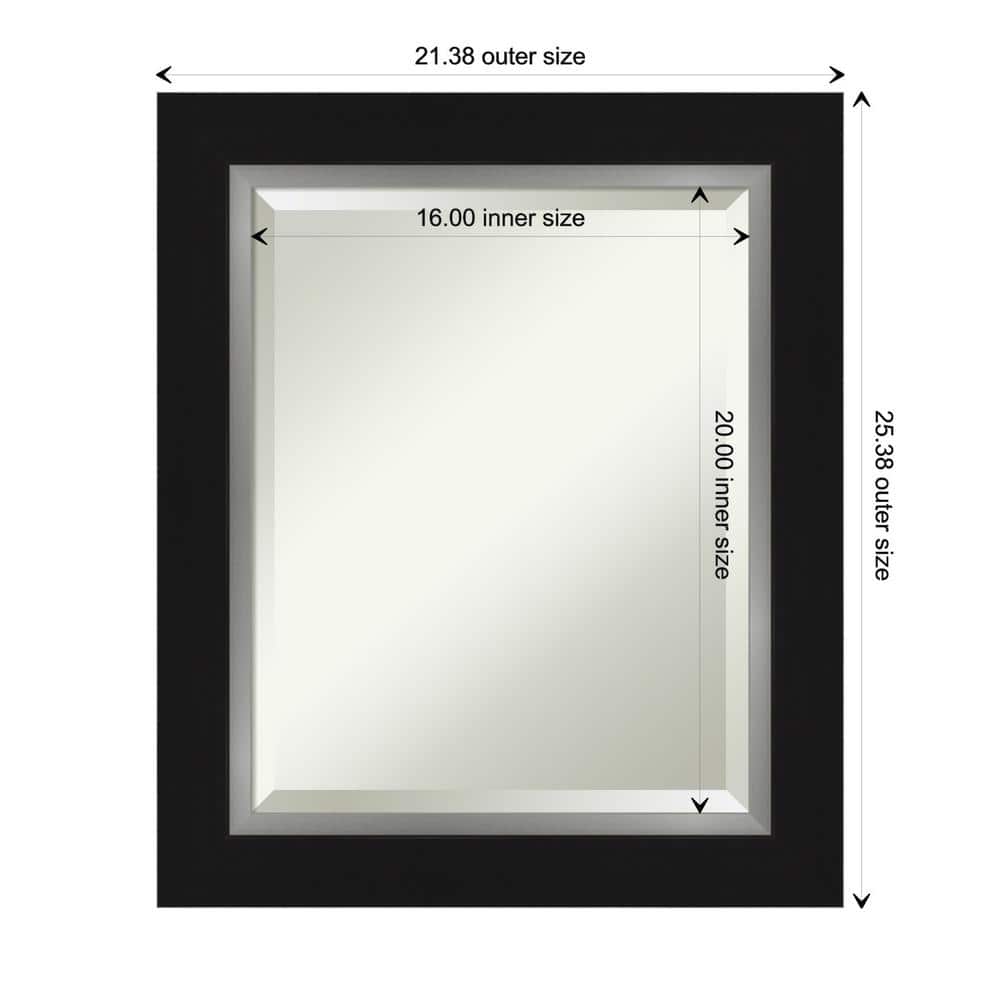 Eva Black Silver Rectangular Wall Mirror with Polystyrene Frame