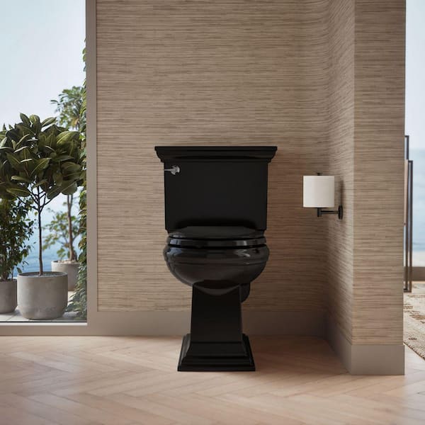 Cachet Round Nightlight Quiet Close Toilet Seat in Black Black