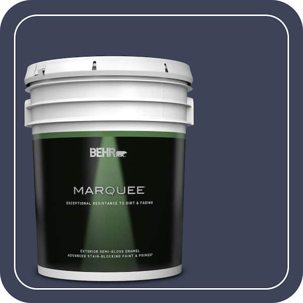 BEHR MARQUEE 5 gal. #T16-10 Blue Vortex Semi-Gloss Enamel Exterior Paint & Primer