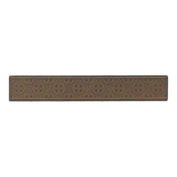 Daltile Castle Metals 2 in. x 12 in. Wrought Iron Metal Clover Border Wall Tile
