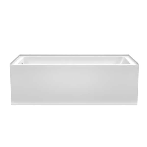 Grayley 66 in. L x 30 in. W Soaking Alcove Bathtub with Left Hand Drain in White with Shiny White Trim