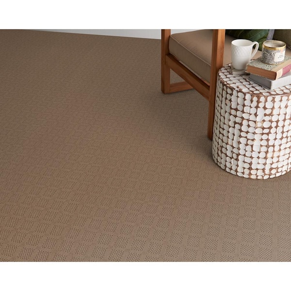 Desert Springs - Taupe - Brown 13.2 ft. 33.94 oz. Wool Pattern Installed Carpet