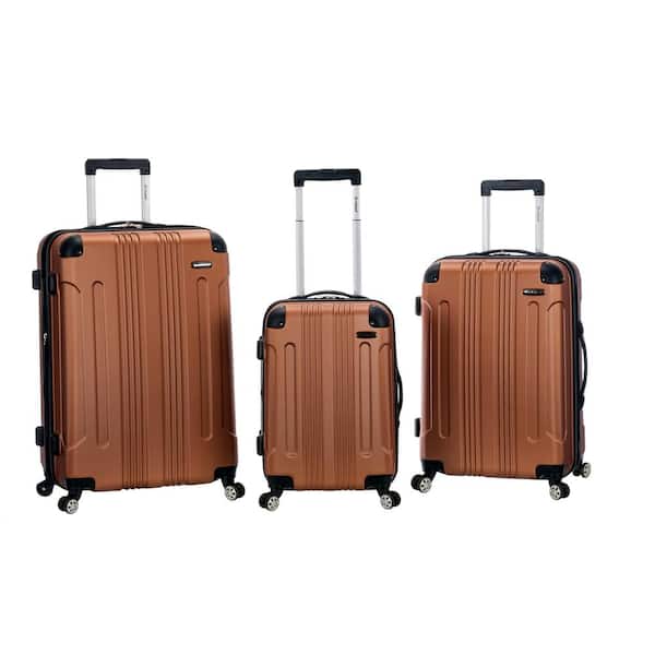Rockland London 3-Piece Hardside Spinner Luggage Set, Brown