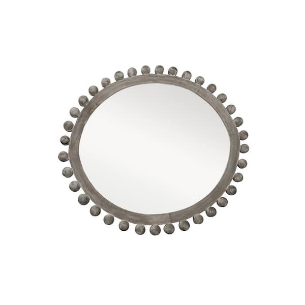 Storied Home Modern Bohemian Mango Wood Wall Mirror 35.5" L x 1.5 in. W x 39.5 in. H