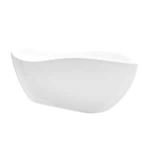 Kyan 68 in. Acrylic Freestanding Flatbottom Non-Whirlpool Bathtub in White No faucet