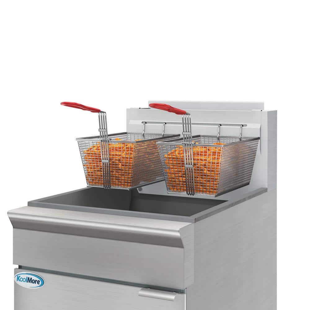 75 lb Stainless Steel Dual Basket Natural Gas Deep Fryer