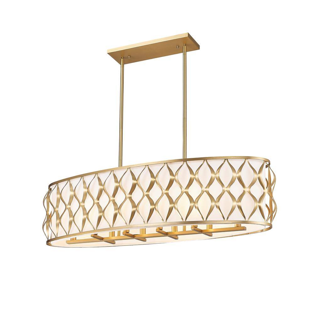 Harden Black and Red 43" Linear Chandelier with Drum Shades