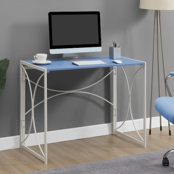 Convenience Concepts Nova 39.5 in. Blue and White Folding Desk