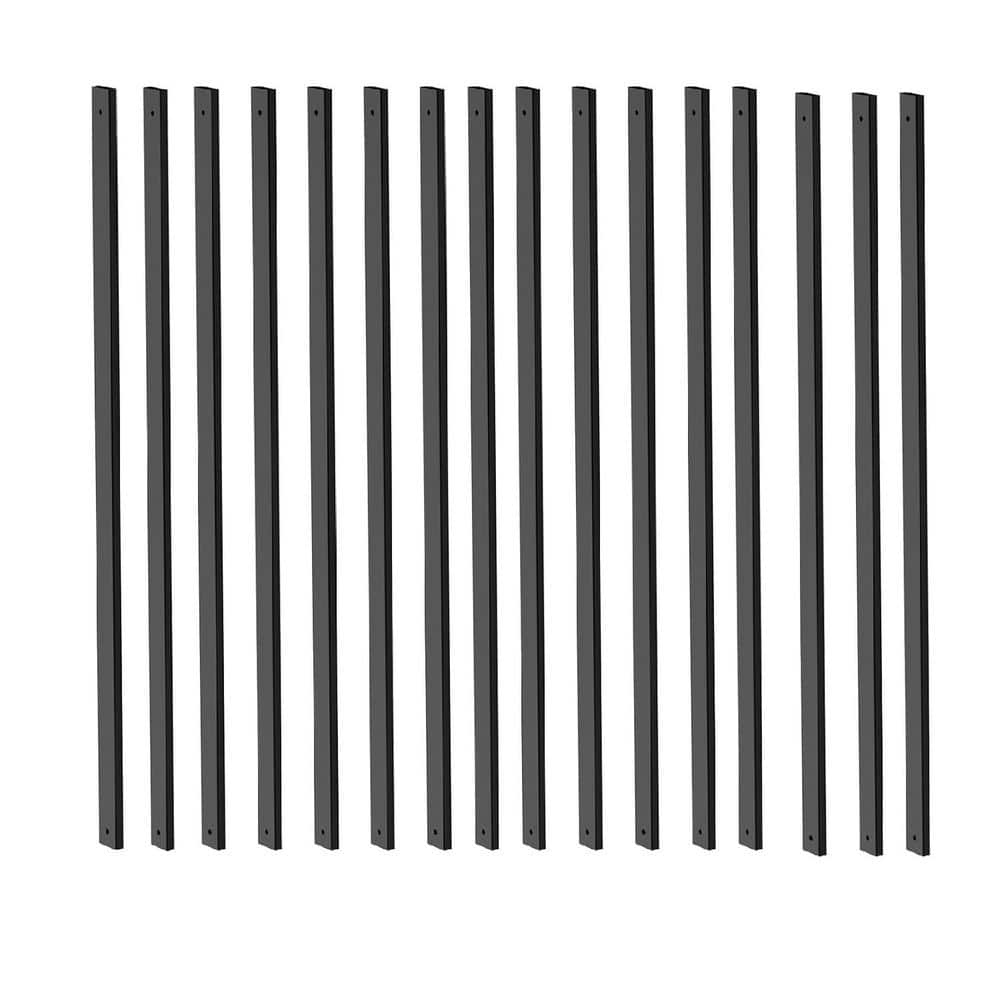 26 in. x 1 in. Metal Deck Rectangular Spindles Staircase Baluster with Screws in Black-(50-Pack) price history on PriceWatchPro