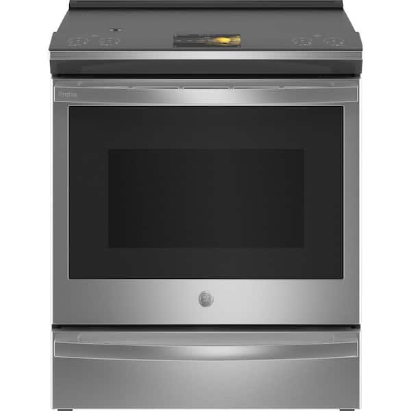 Profile 30 in. 5.3 cu. ft. Smart Slide-In Induction Range with  Self-Cleaning Convection Oven in Stainless Steel